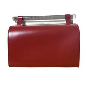 KITAYAMA Red Leather & Lucite Structured Small Purse